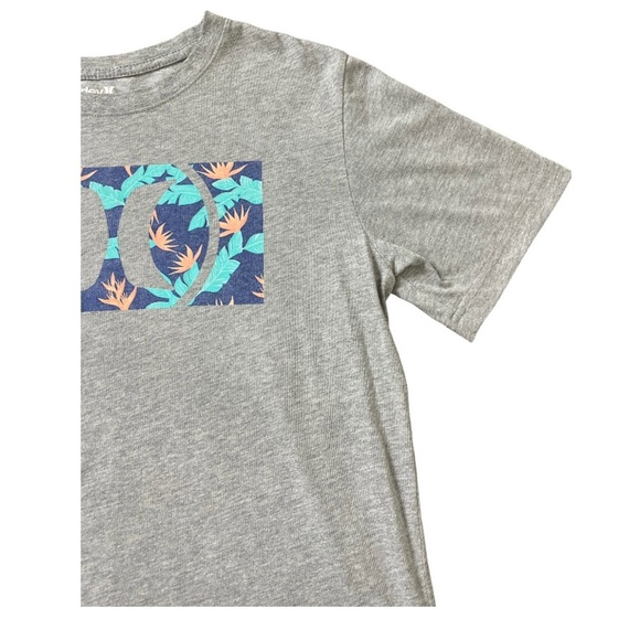 HURLEY Tropical Palm Print Logo Tee With Scoop Neck & Cap Sleeves Grey 13-15Y - Picture 5 of 9